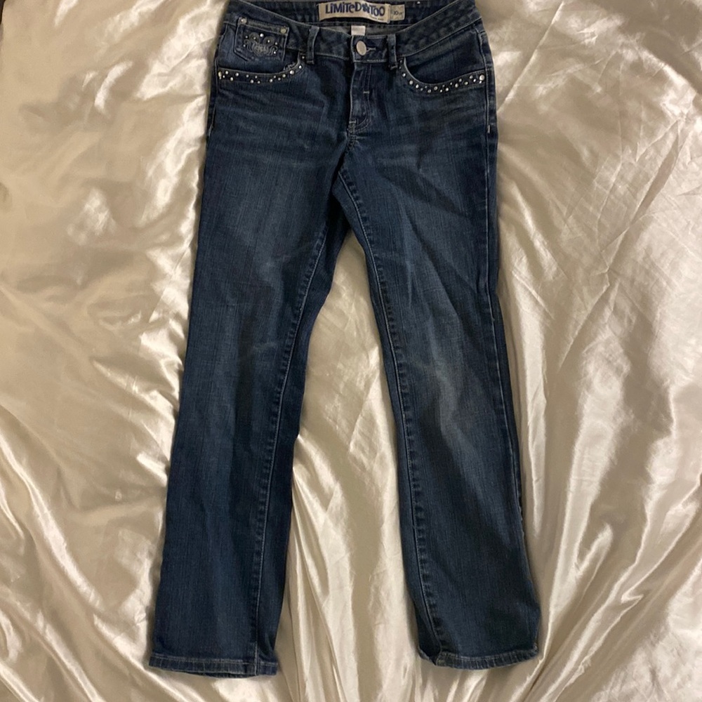 Kids/petite Y2K Rhinestone low waisted jeans 2000s vintage size 10.5